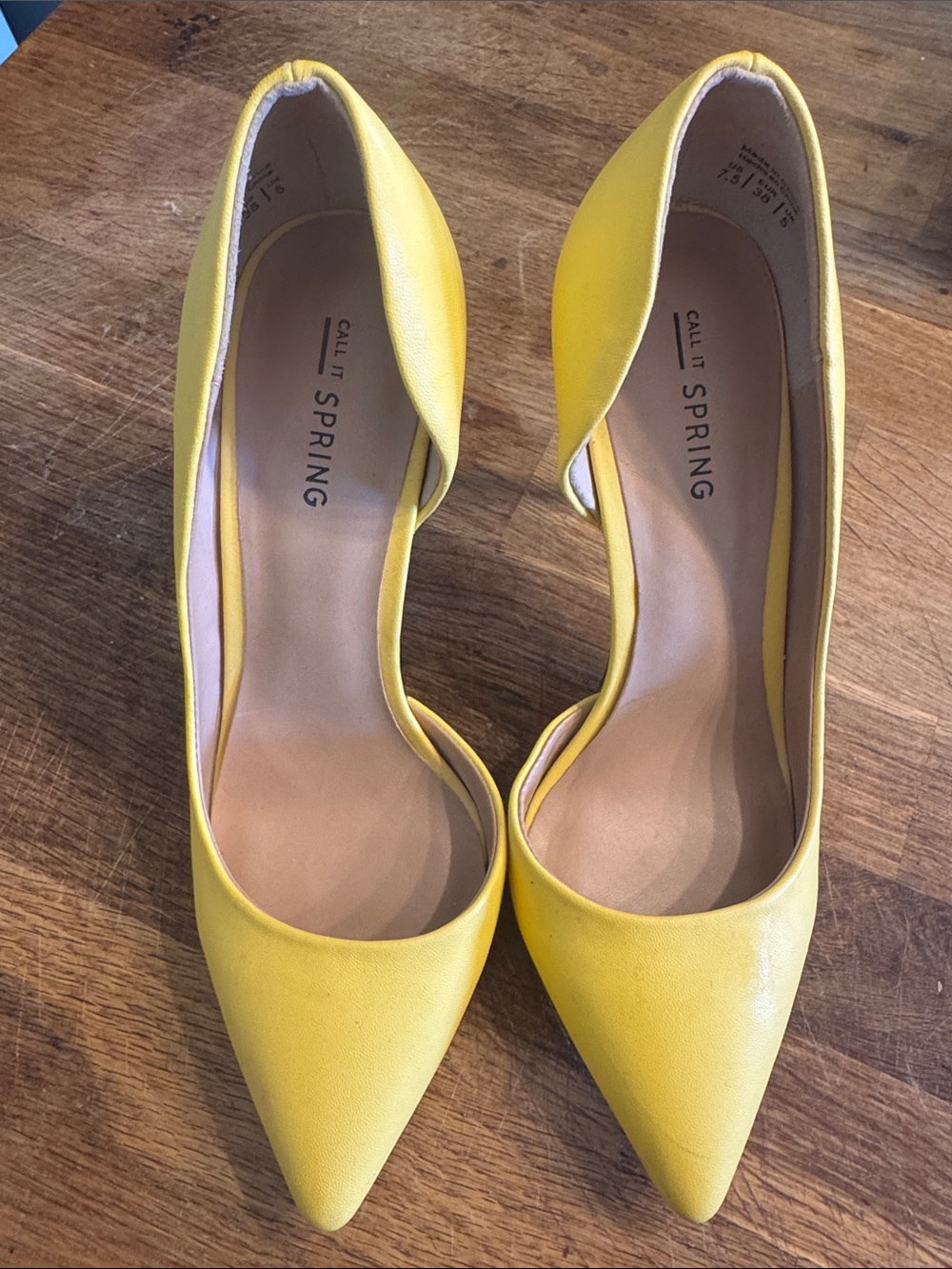 Call It Spring Bright Yellow Pointed D'Orsay Pumps